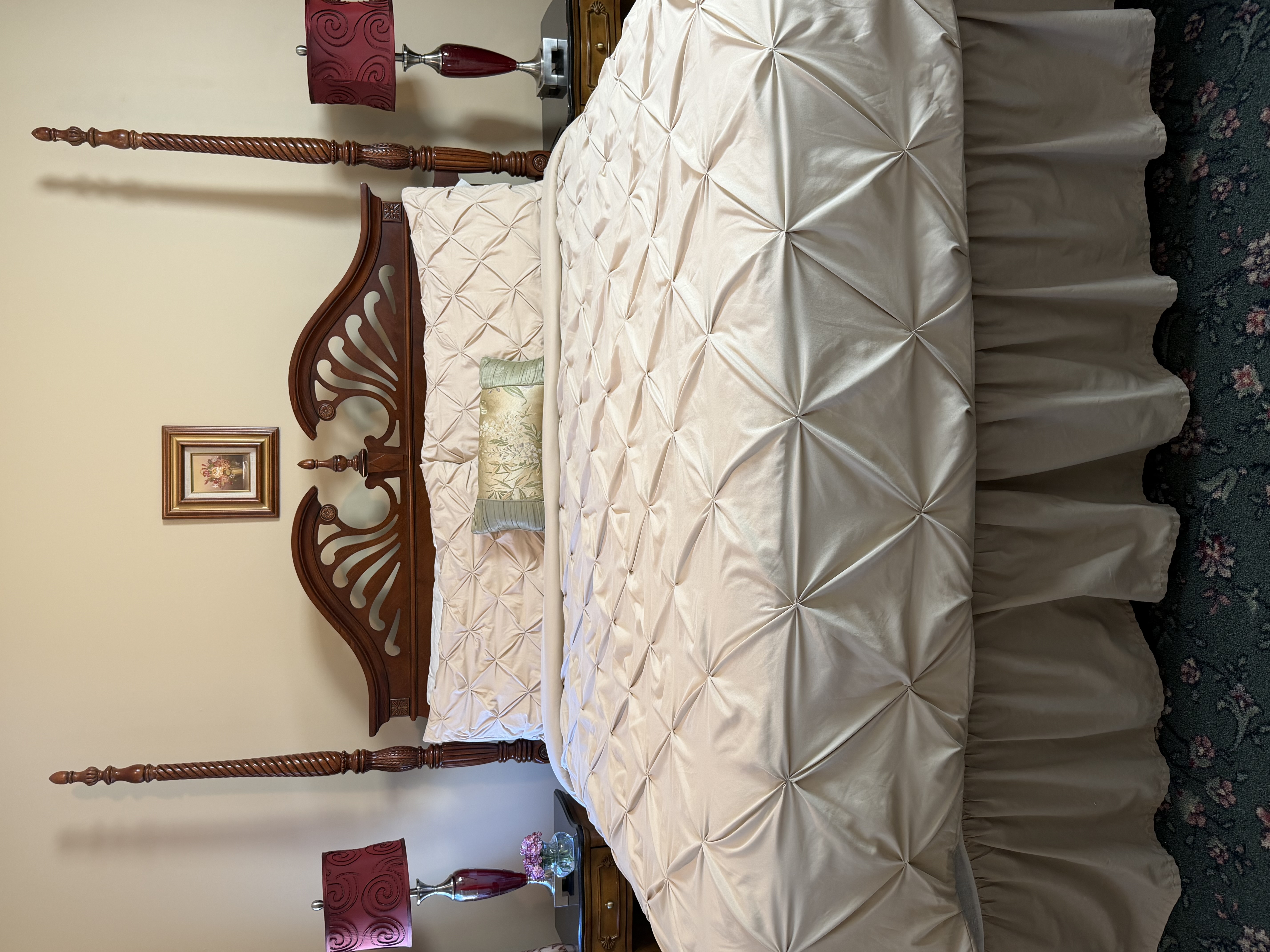 Front view of king bed